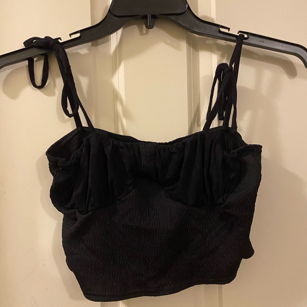 New Nasty Gal black crop top tank size 8